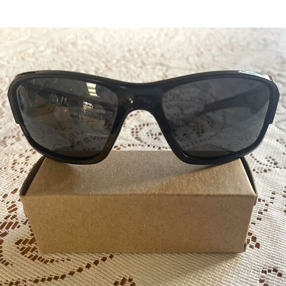 New Men's Black Sunglasses Floating Style Wrap POLARIZED Lens UV Sport Unisex - Picture 1 of 4
